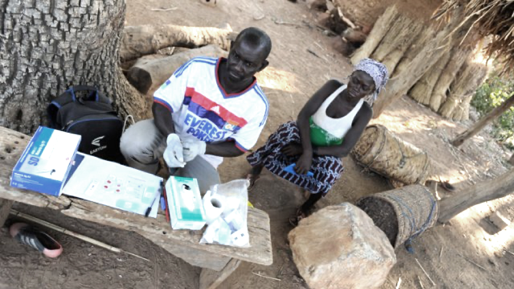 Taking malaria tests under field conditions